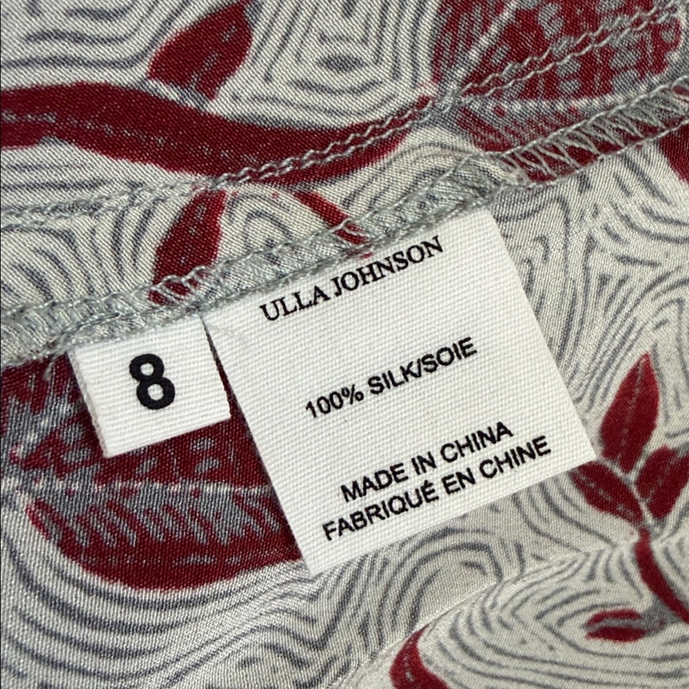 Ulla Johnson Ariana Floral Print Handkerchief Hem Silk Skirt Side Slit Snaps 8 - Picture 11 of 15
